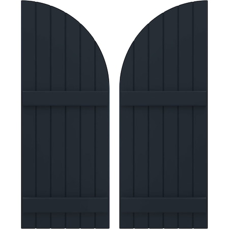 Ekena Millwork Americraft 6-Board (2 Batten) Wood Joined Board-n-Batten Shutters w/ Arch Top, ARW101BQ621X43OBH, PR ARW101BQ621X43OBH